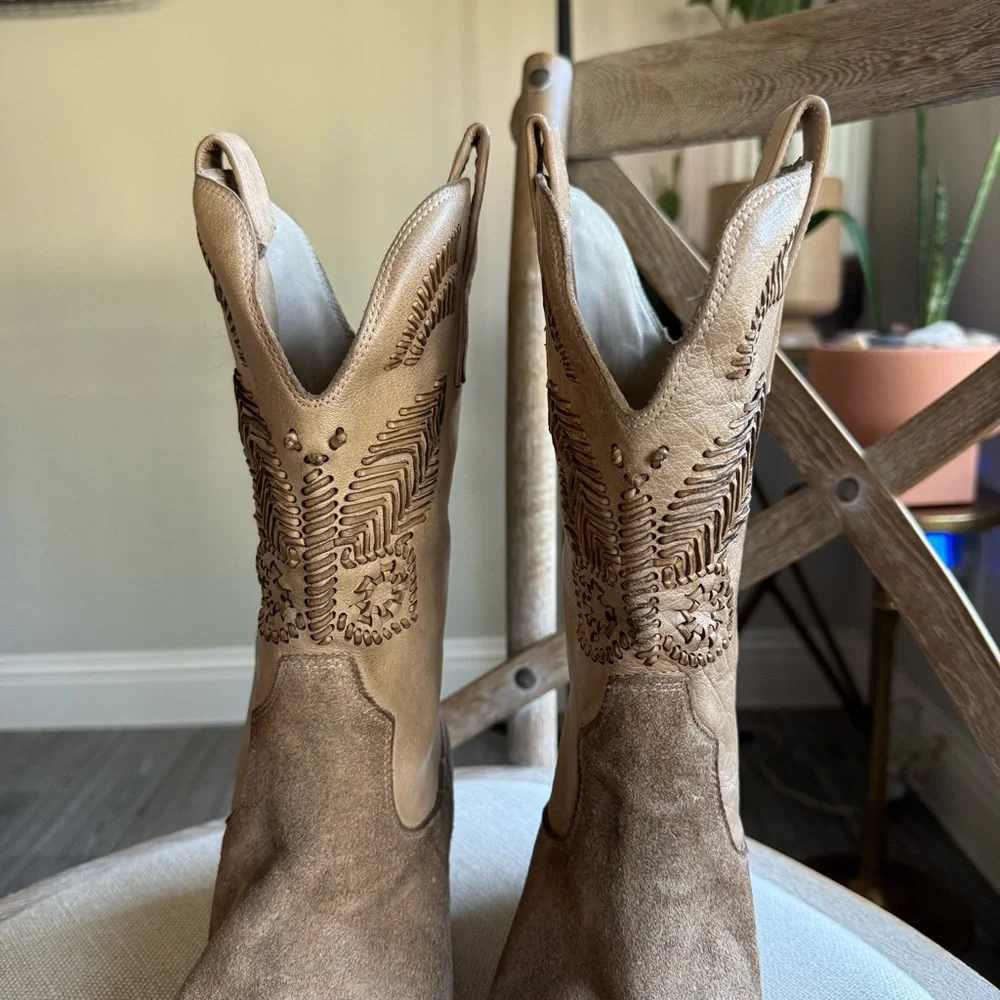 Free People Marco Delli Boho Butterfly Western Boots - Picture 6 of 16